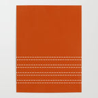 Zoe Painted Dot Stripes Minimalist Pattern in Burnt Orange and White Poster Gallery Image 4
