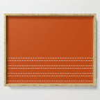 Zoe Painted Dot Stripes Minimalist Pattern in Burnt Orange and White Serving Tray Gallery Image 1