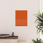 Zoe Painted Dot Stripes Minimalist Pattern in Burnt Orange and White Poster Gallery Image 2
