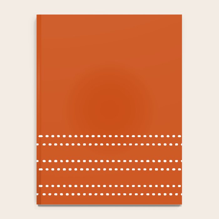 Zoe Painted Dot Stripes Minimalist Pattern in Burnt Orange and White Notebook Gallery Image 4