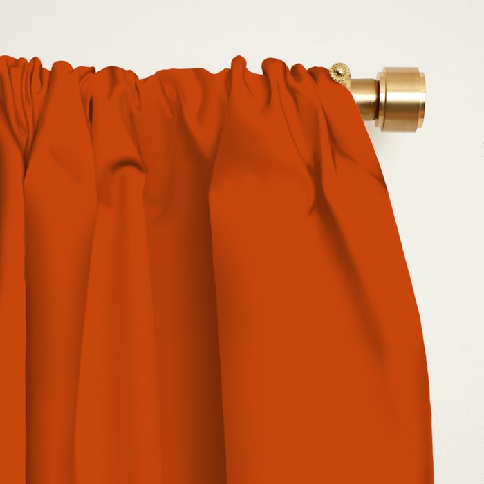 Zoe Painted Dot Stripes Minimalist Pattern in Burnt Orange and White Window Curtain Gallery Image 2