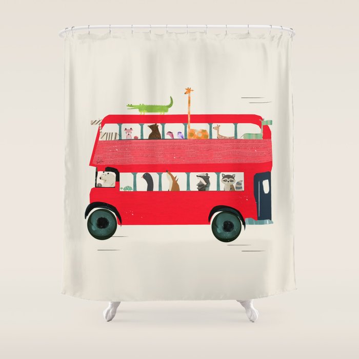 The big red bus Shower Curtain Gallery Image 1