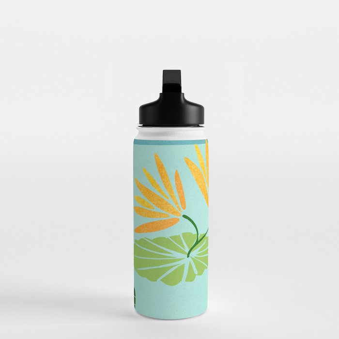 Shangri La Sunrise Tropical Poolside Scene Water Bottle Gallery Image 3