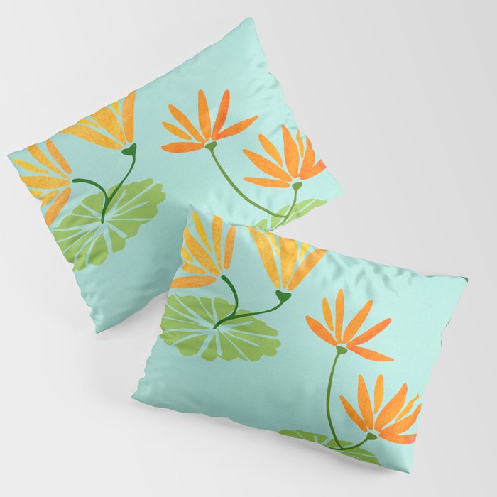 Shangri La Sunrise Tropical Poolside Scene Pillow Sham Gallery Image 3