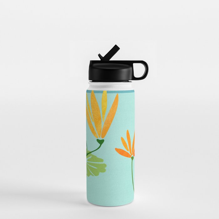 Shangri La Sunrise Tropical Poolside Scene Water Bottle Gallery Image 1