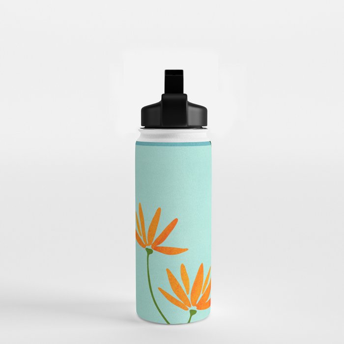 Shangri La Sunrise Tropical Poolside Scene Water Bottle Gallery Image 2