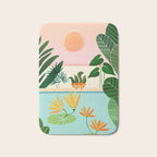 Shangri La Sunrise Tropical Poolside Scene Bath Mat Gallery Image 1