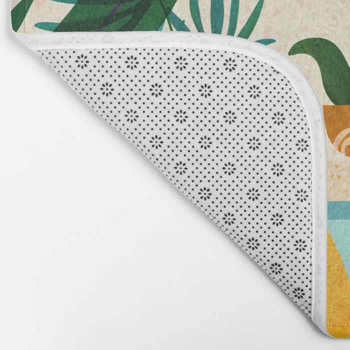 Shangri La Sunrise Tropical Poolside Scene Bath Mat Gallery Image 2