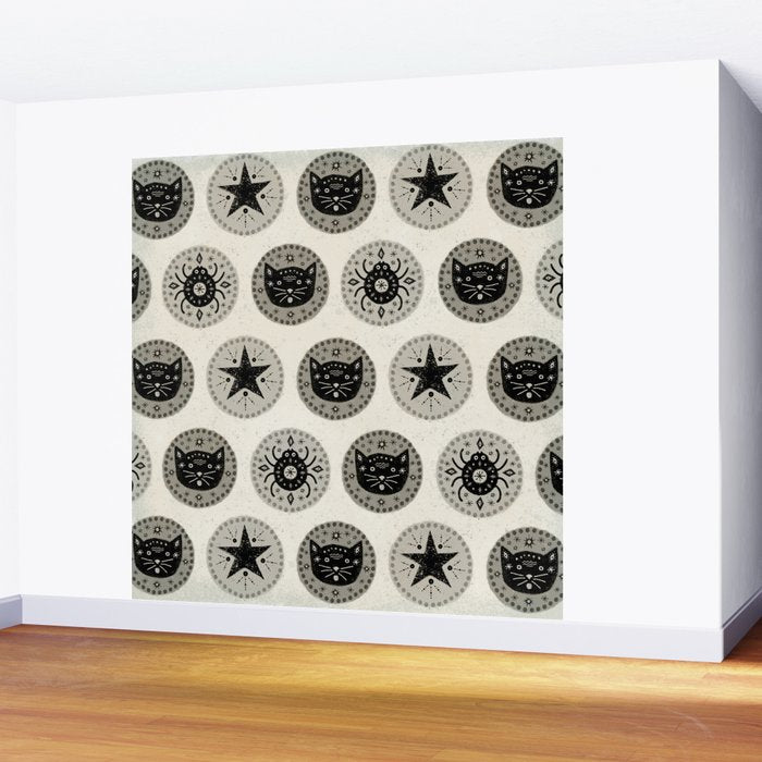 Star Cat | Halloween Neutral Wall Mural Gallery Image 2