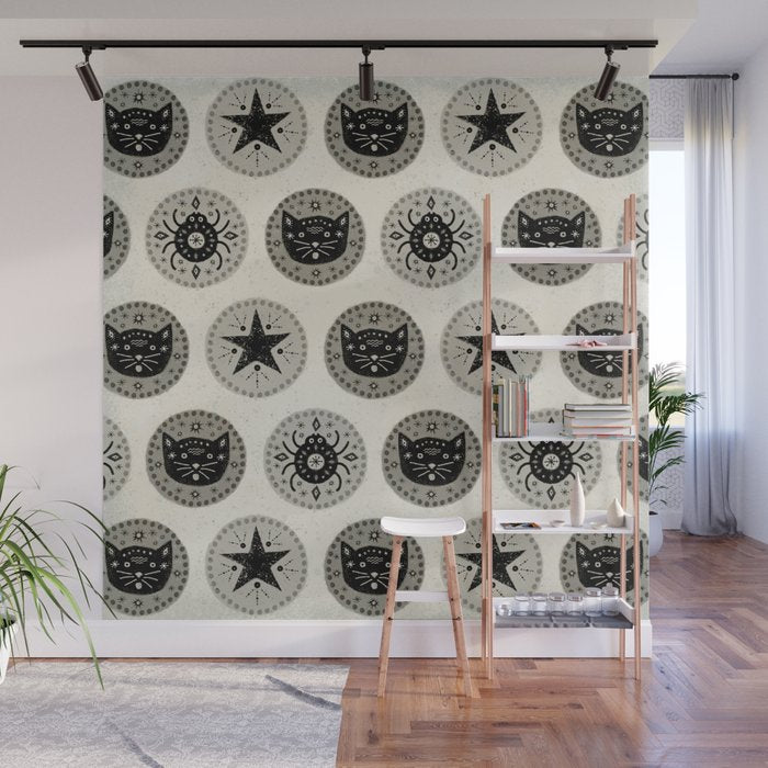 Star Cat | Halloween Neutral Wall Mural Gallery Image 1