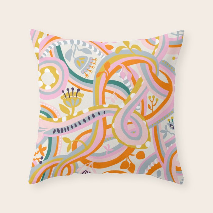Botanical dopamine Exhibition Stockholm Throw Pillow Gallery Image 6