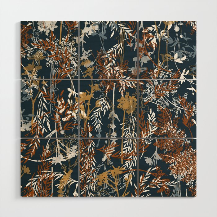 Abstract Forest Night A Wood Wall Art Gallery Image 1