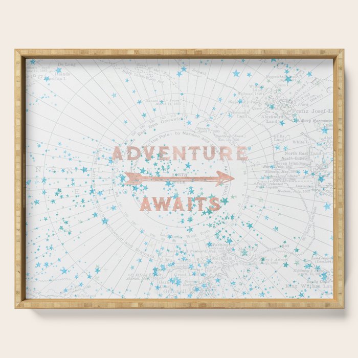 Adventure Awaits Rose Gold Serving Tray Gallery Image 1