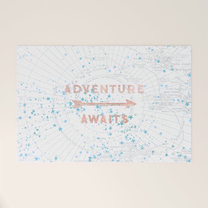 Adventure Awaits Rose Gold Welcome Mat Gallery Image 1
