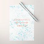 Adventure Awaits Rose Gold Wrapping Paper Gallery Image 1