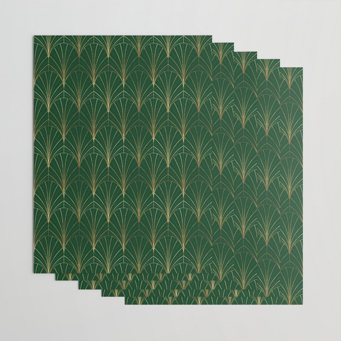 Art Deco Waterfalls // Emerald Green Wrapping Paper Gallery Image 3
