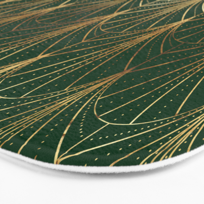 Art Deco Waterfalls // Emerald Green Bath Mat Gallery Image 3