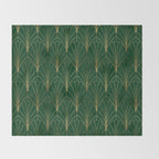 Art Deco Waterfalls // Emerald Green Throw Blanket Gallery Image 2