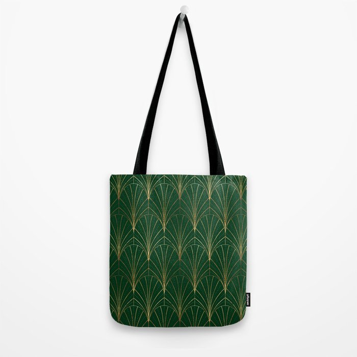 Art Deco Waterfalls // Emerald Green Tote Bag Gallery Image 2