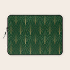 Art Deco Waterfalls // Emerald Green Laptop Sleeve Gallery Image 1