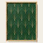 Art Deco Waterfalls // Emerald Green Serving Tray Gallery Image 1