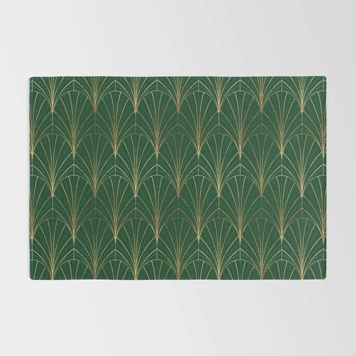 Art Deco Waterfalls // Emerald Green Rug Gallery Image 2