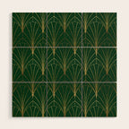 Art Deco Waterfalls // Emerald Green Wood Wall Art Gallery Image 1