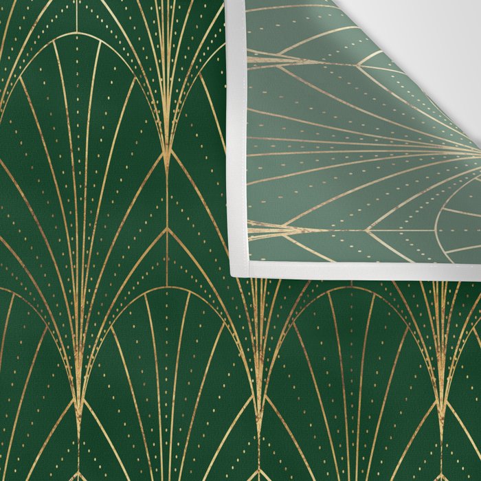 Art Deco Waterfalls // Emerald Green Wall Tapestry Gallery Image 3