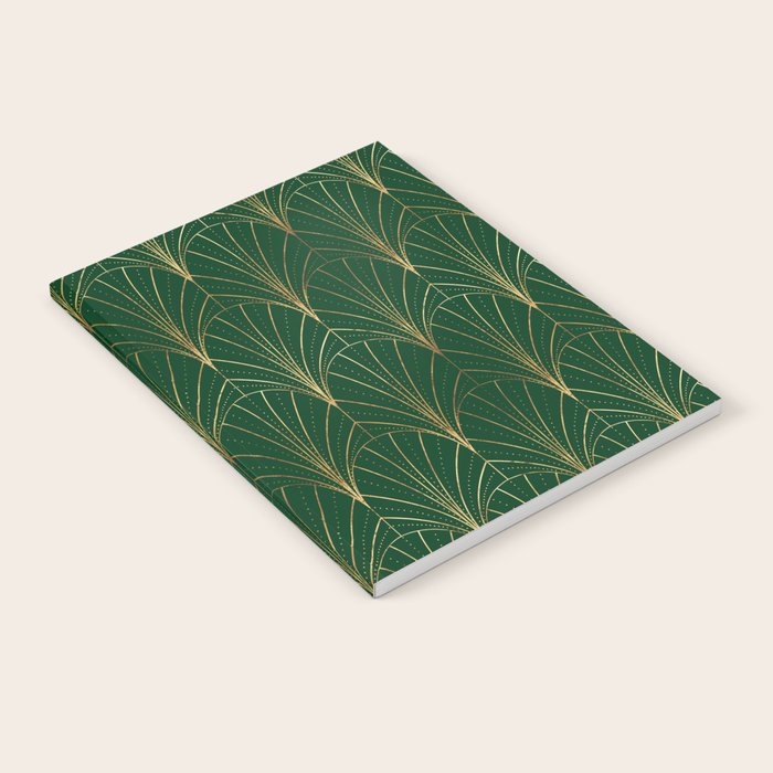 Art Deco Waterfalls // Emerald Green Notebook Gallery Image 2