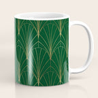 Art Deco Waterfalls // Emerald Green Coffee Mug Gallery Image 1