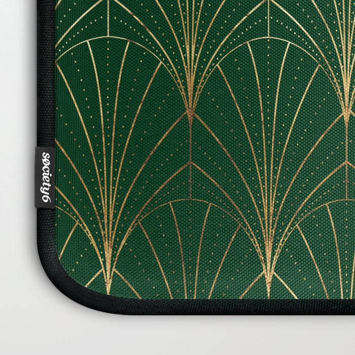 Art Deco Waterfalls // Emerald Green Laptop Sleeve Gallery Image 3