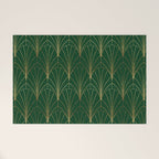 Art Deco Waterfalls // Emerald Green Welcome Mat Gallery Image 1