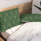 Art Deco Waterfalls // Emerald Green Pillow Sham Gallery Image 2