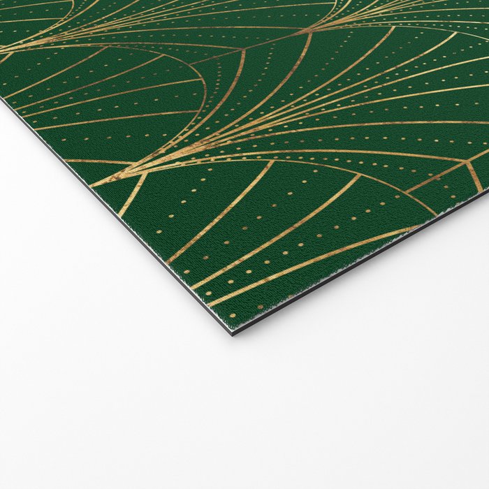 Art Deco Waterfalls // Emerald Green Welcome Mat Gallery Image 2