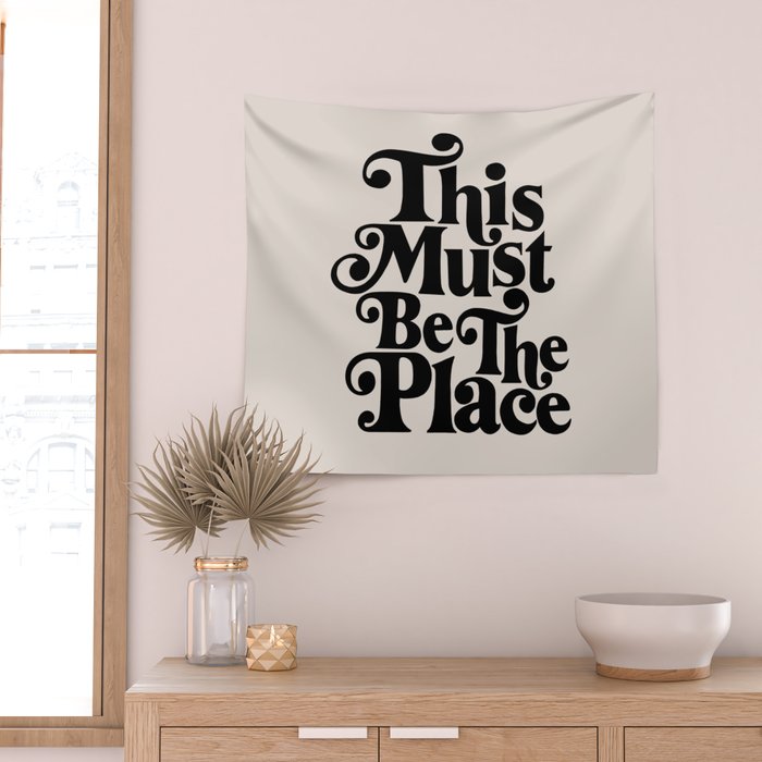 This Must Be The Place - Black & Beige Wall Tapestry Gallery Image 2