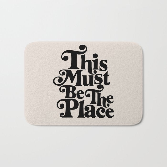 This Must Be The Place - Black & Beige Bath Mat Gallery Image 1