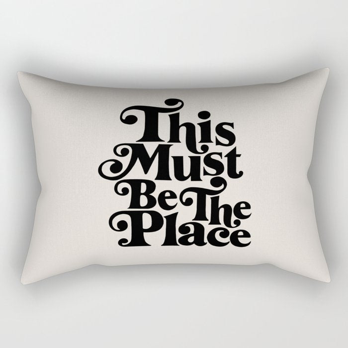 This Must Be The Place - Black & Beige Rectangular Pillow Gallery Image 2