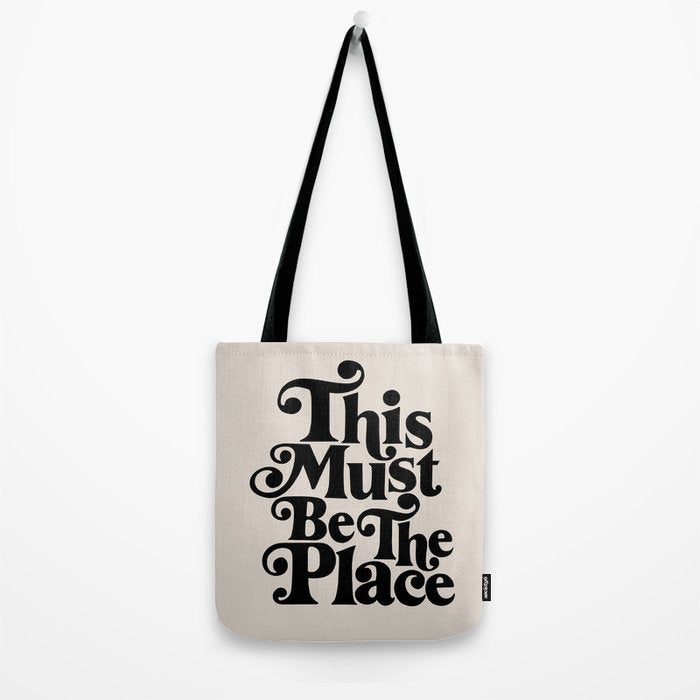 This Must Be The Place - Black & Beige Tote Bag Gallery Image 2