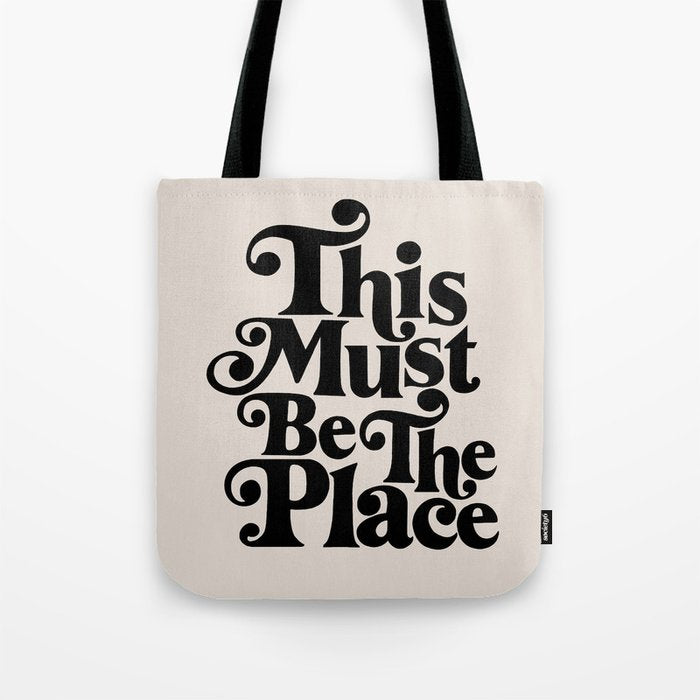 This Must Be The Place - Black & Beige Tote Bag Gallery Image 1