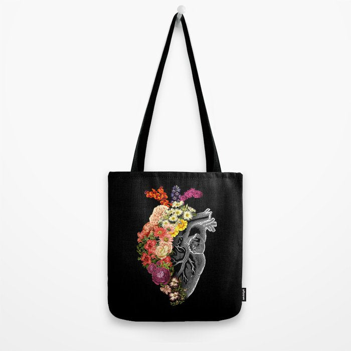 Flower Heart Spring Tote Bag Gallery Image 2