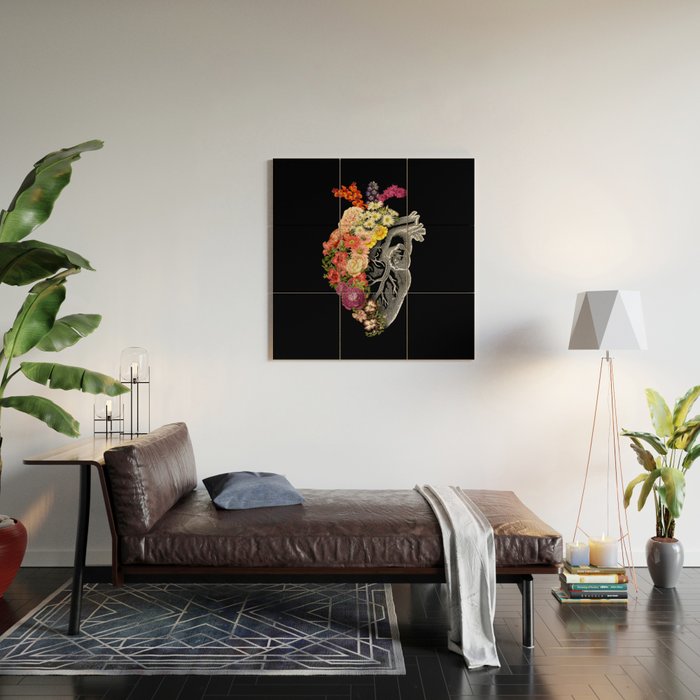 Flower Heart Spring Wood Wall Art Gallery Image 2
