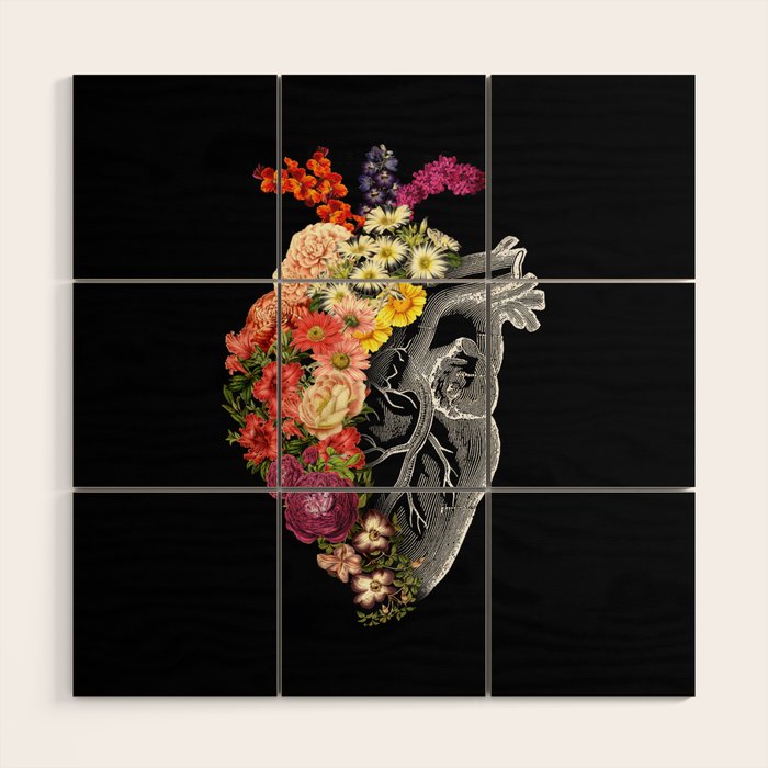 Flower Heart Spring Wood Wall Art Gallery Image 1