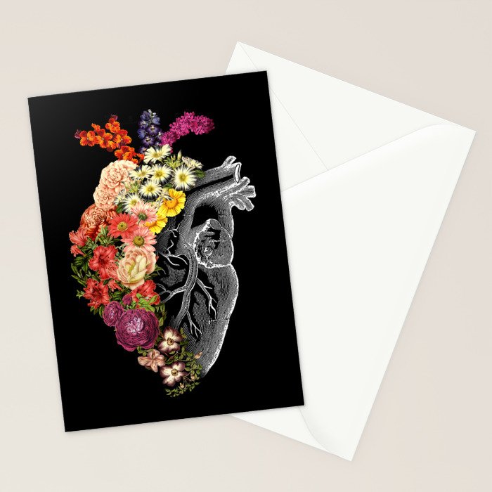 Flower Heart Spring Stationery Card Gallery Image 2