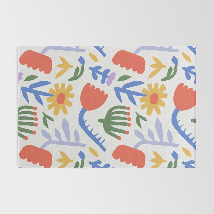 Colorful abstract flower art pattern Rug Gallery Image 2