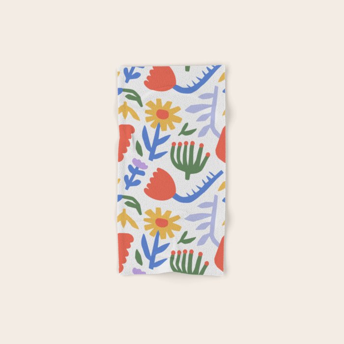 Colorful abstract flower art pattern Bath Towel Gallery Image 1