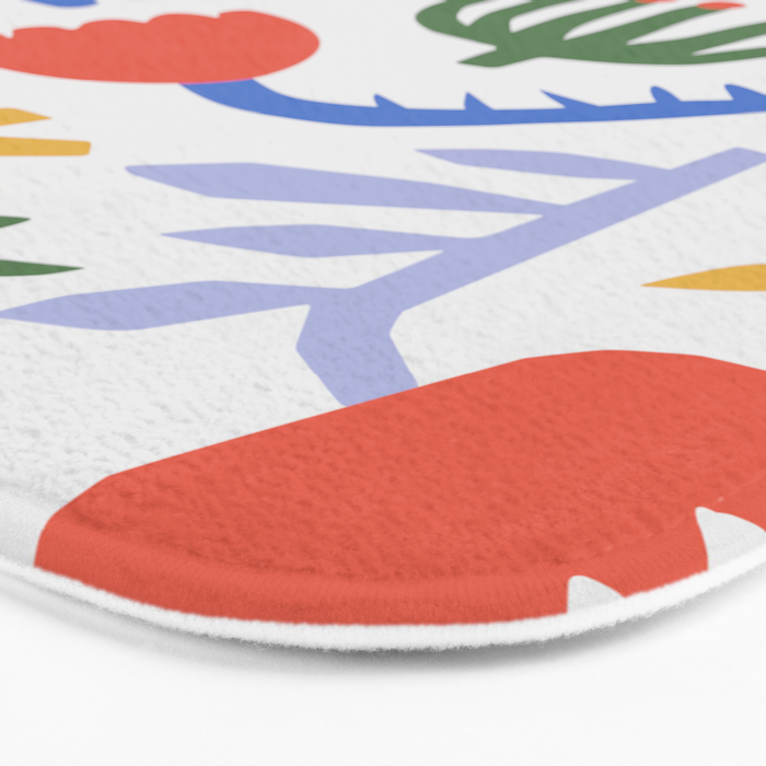 Colorful abstract flower art pattern Bath Mat Gallery Image 3