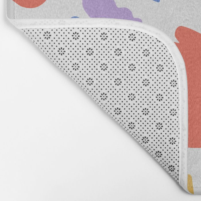 Colorful abstract flower art pattern Bath Mat Gallery Image 2