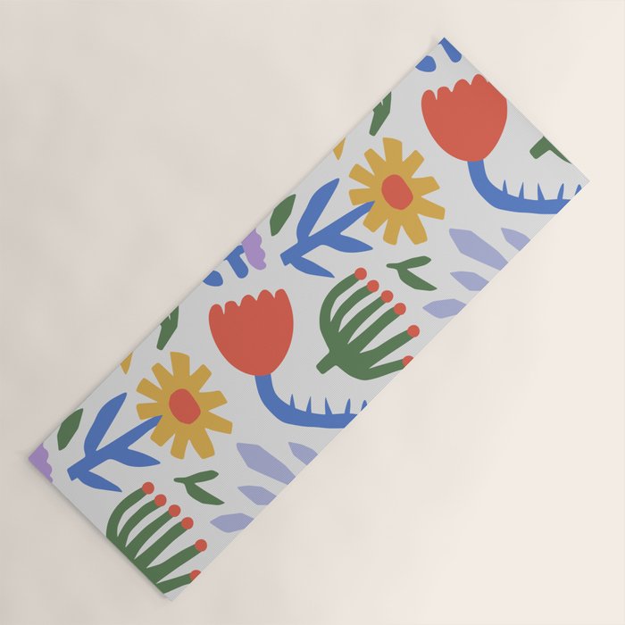 Colorful abstract flower art pattern Yoga Mat Gallery Image 1
