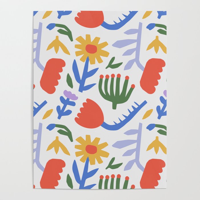 Colorful abstract flower art pattern Poster Gallery Image 4
