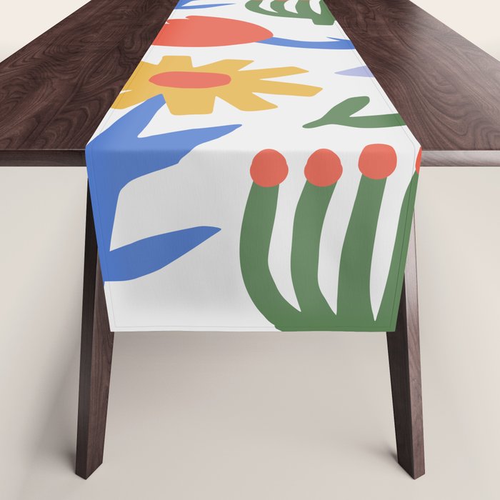 Colorful abstract flower art pattern Table Runner Gallery Image 1